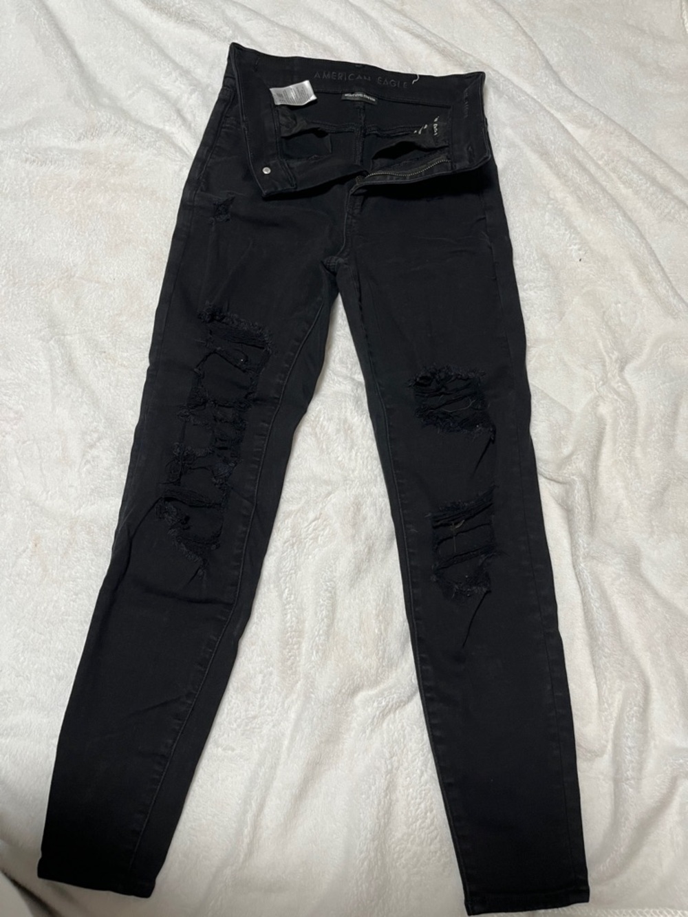 American Eagle Outfitters Black Ripped Jeggings - Women's